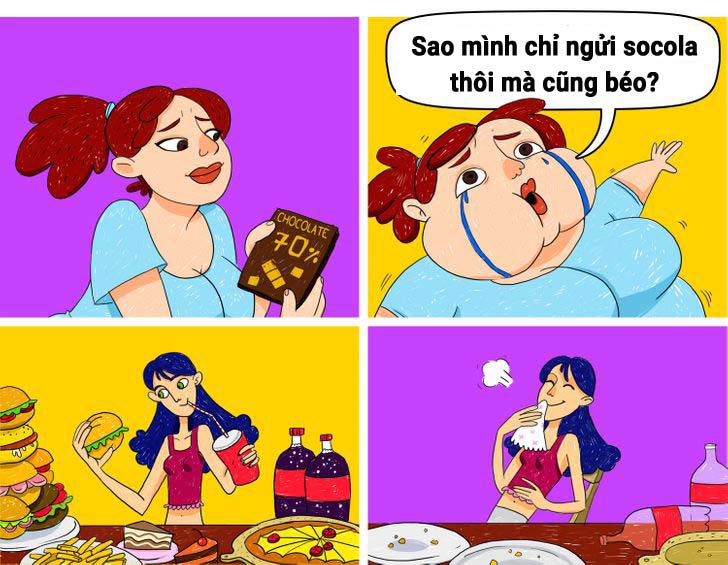 Bộ tranh cực đáng yêu: Người ăn hoài không béo, người “hít khí trời” cũng đủ lên cân - 1