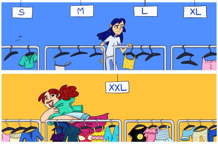 Bộ tranh cực đáng yêu: Người ăn hoài không béo, người “hít khí trời” cũng đủ lên cân - 4