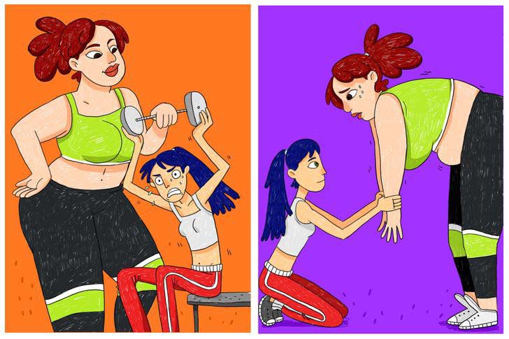 Bộ tranh cực đáng yêu: Người ăn hoài không béo, người “hít khí trời” cũng đủ lên cân - 11