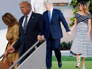 Thời trang - Luôn ăn mặc có đôi, cớ sao lần này Melania Trump vừa gạt tay chồng vừa diện đồ lệch pha