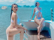 Làm đẹp - Đụng bikini khoét hông cao chót vót với Ngọc Trinh, gái xinh dậy sóng với hình xăm ở vòng ba