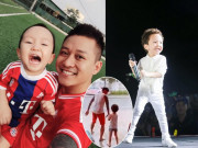 Giải trí - Mặc con trai chần chừ, sợ hãi, Tuấn Hưng vẫn dắt cậu bé ra tắm mưa