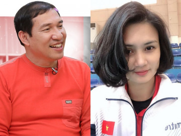 NSƯT Quang Thắng kể khoảnh khắc ngượng khi đứng cạnh Hoa khôi bóng chuyền Kim Huệ