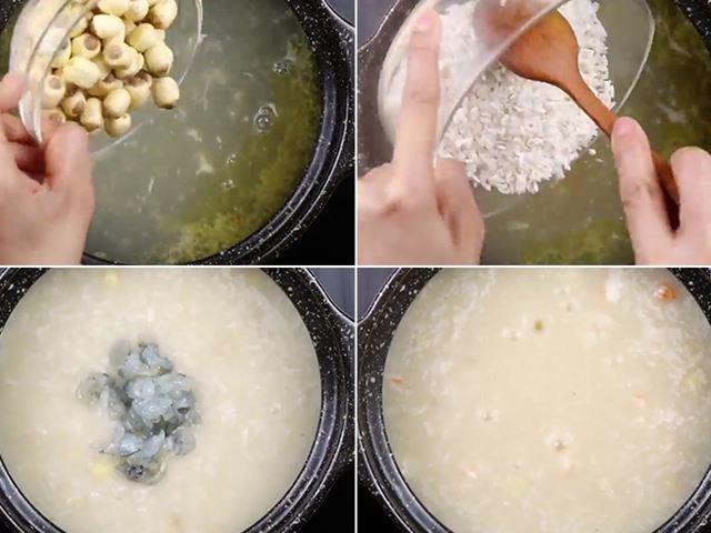 3 cách nấu cháo tôm hạt sen nóng hổi bổ dưỡng cho bé - 2
