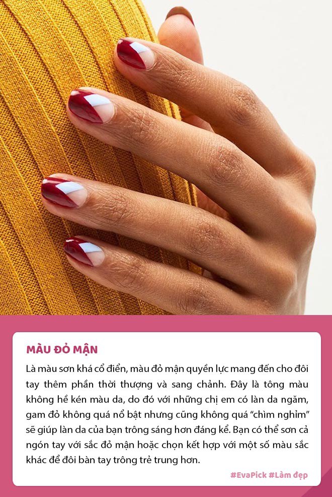 Top 10 màu nail cho da ngăm đen tôn da và sang chảnh