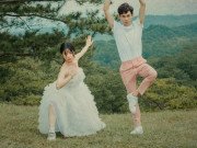 Clip Eva - DJ xinh nhất nhì showbiz cùng quán quân Cười xuyên Việt mặc đồ cưới tạo dáng "khó đỡ"