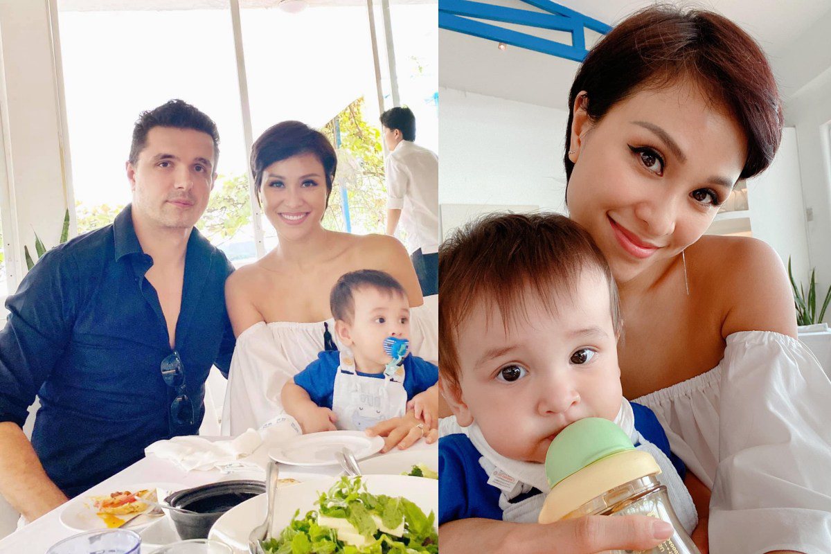 Nữ MC bốc lửa lấy chồng Tây giàu có, khoe con lai 9 tháng amp;#34;nghiệnamp;#34; rau luộc - 1