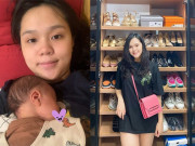 Thời trang - Bà xã cầu thủ Duy Mạnh khoe mặt mộc sau sinh, tiện show luôn tủ giày hiệu đắt tiền