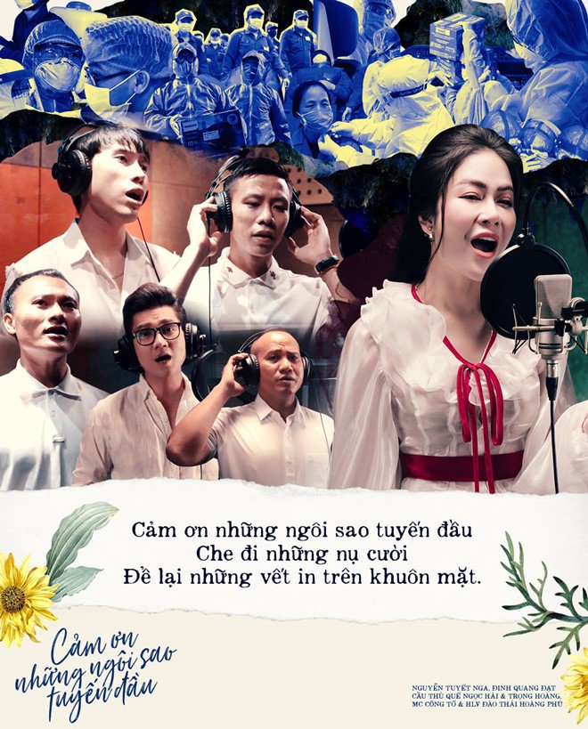 HH Tuyết Nga được tặng bài hát tri ân các bác sĩ tuyến đầu, thể hiện cùng 2 cầu thủ - 1