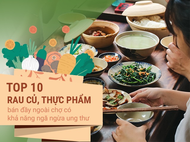 Top 10 rau củ, thực phẩm bán đầy ngoài chợ có khả năng ngăn ngừa ung thư