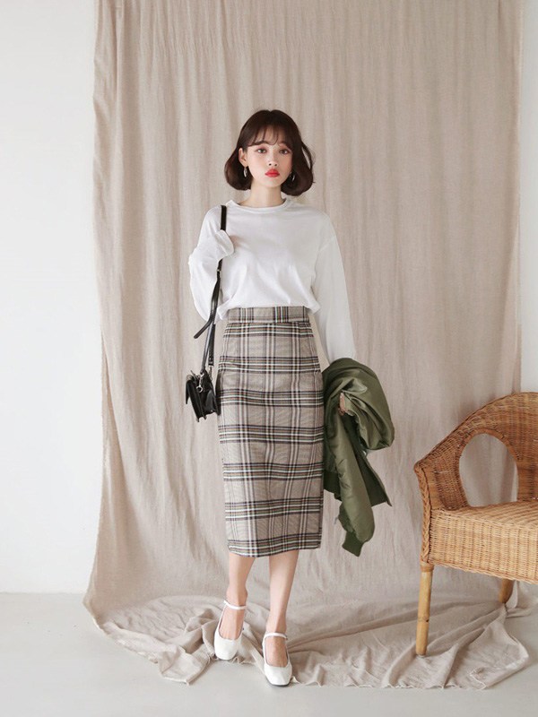 Chân váy len thun dáng ôm dài CV05-32 | Thời trang công sở K&K Fashion
