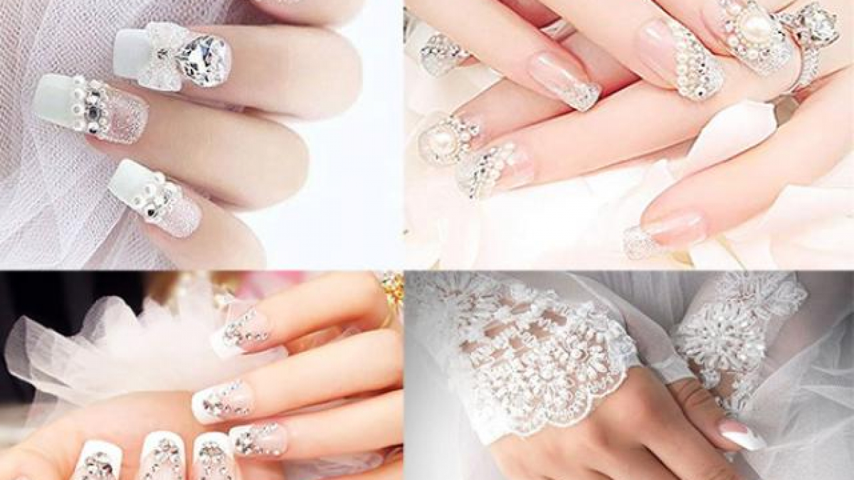 Các mẫu nail cô dâu đơn giản, móng tay cô dâu đẹp cho ngày cưới, chụp ảnh  cưới