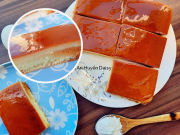 Học 9X làm bánh bông lan caramen thơm nức, không tanh ngọt mát lại mềm tan trong miệng