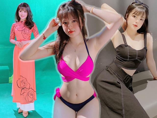 Hot girl chân ngắn đài truyền hình lên sóng mặc kín đáo, ra khỏi trường quay diện bikini bốc lửa