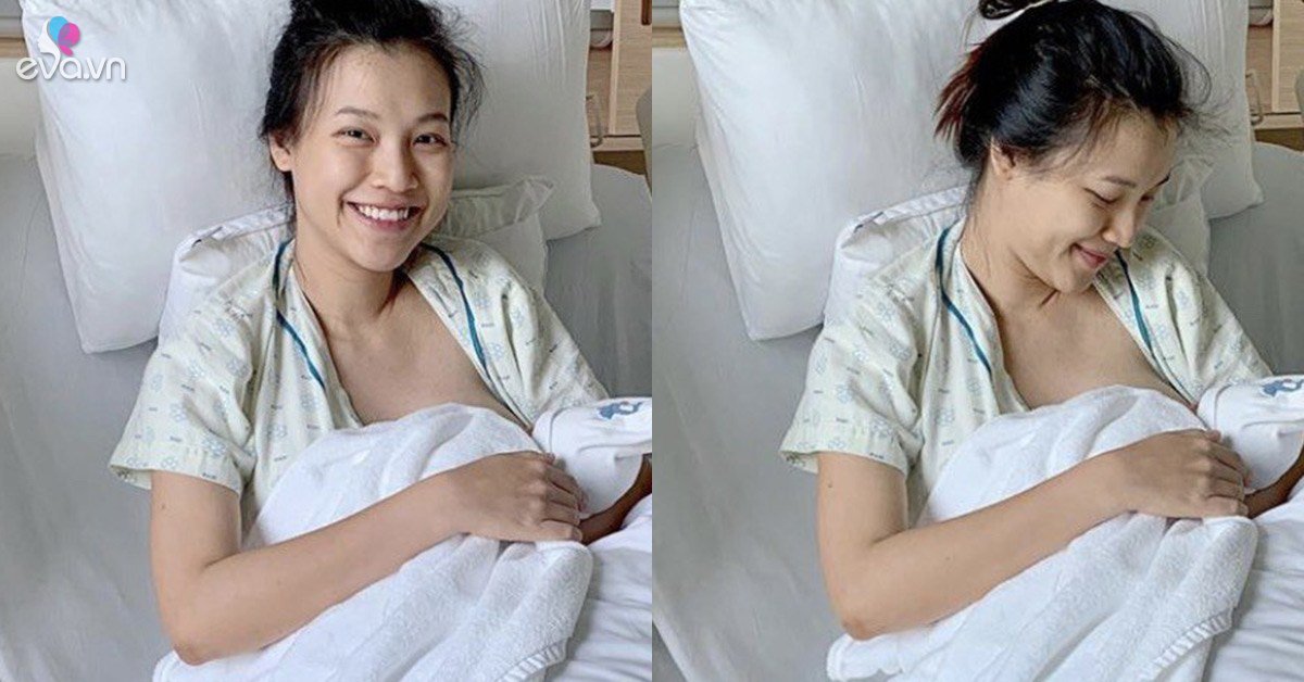 Hoàng Oanh lấy khăn che ngực hớ hênh khi đang xộc xệch không cài cúc cho con bú