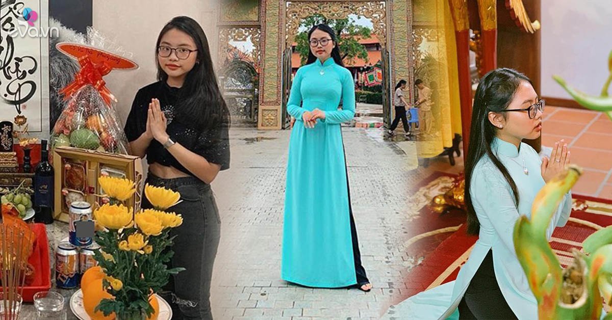 Từng bị chê mặc hở hang đi cúng Tổ, Phương Mỹ Chi năm nay xúng xính trang phục kín bưng
