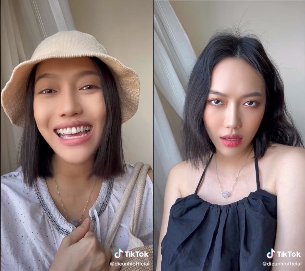 Diệu Nhi biến hình cũng rất gì và này nọ. Cô nàng trước nay vẫn trung thành với style make up vừa phải, không quá cá tính hay dày cộp để phù hợp với việc đi show ghi hình. Thế nhưng trong video lần này, có vẻ như cô đã bỏ quên việc dưỡng môi. Dù được tô son ombre lòng nhưng ai nấy đều thấy rõ sự hạn hán của bờ môi.