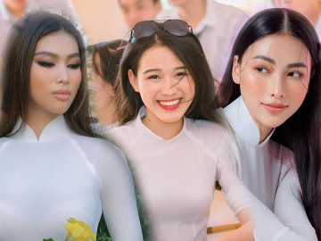 Dàn Hoa hậu đồng loạt khoe sắc với áo dài trắng, chúc các sĩ tử 2K3 thi tốt