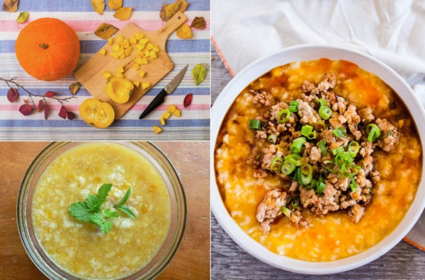 Cháo bí đỏ thịt bằm cho bé ăn dặm từ tháng thứ 7 trở đi