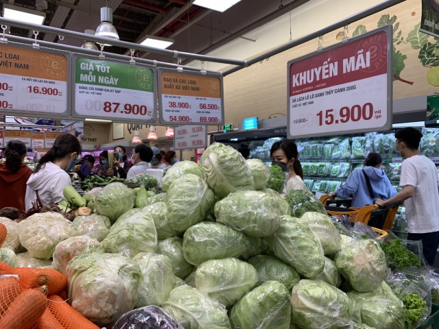 Giá rau củ quả ngày 9/7 tại các siêu thị ở TP.HCM đã được bình ổn.