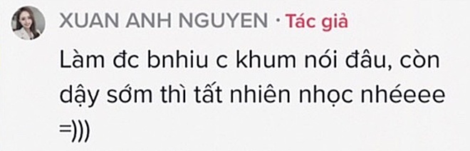 Cô không tiết lộ cụ thể thu nhập nhưng khẳng định công việc tất nhiên là nhọc vì dậy sớm.