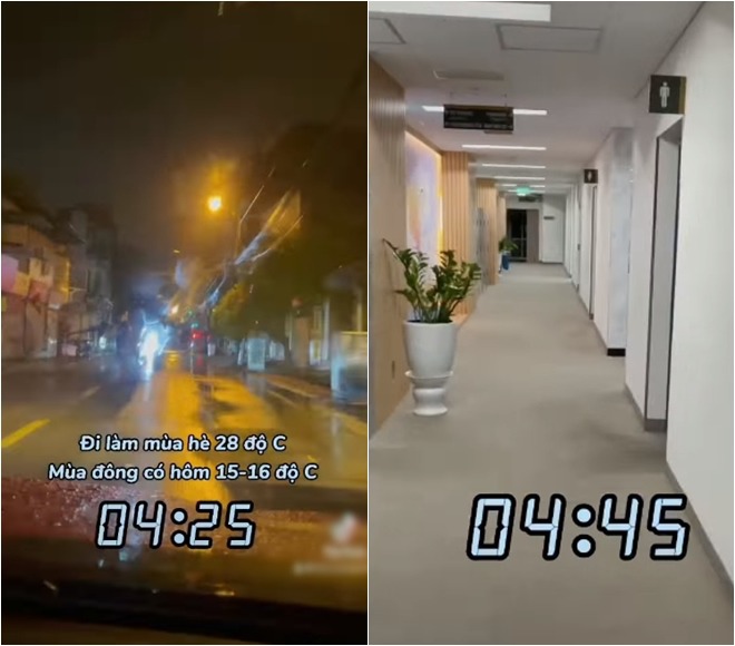 emBất kể đông hay hè, nóng hay lạnh, cô cũng phải vượt quãng đường đến nhà đài để đi làm sáng sớm như thế này./em