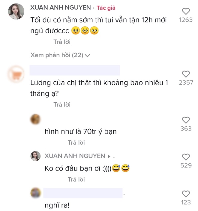 Xuân Anh lên tiếng khi bị cho là lương 70 triệu/tháng.