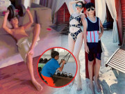 Làm đẹp - Con trai Lệ Quyên tập gym tại nhà, 10 tuổi đã như soái ca nhí