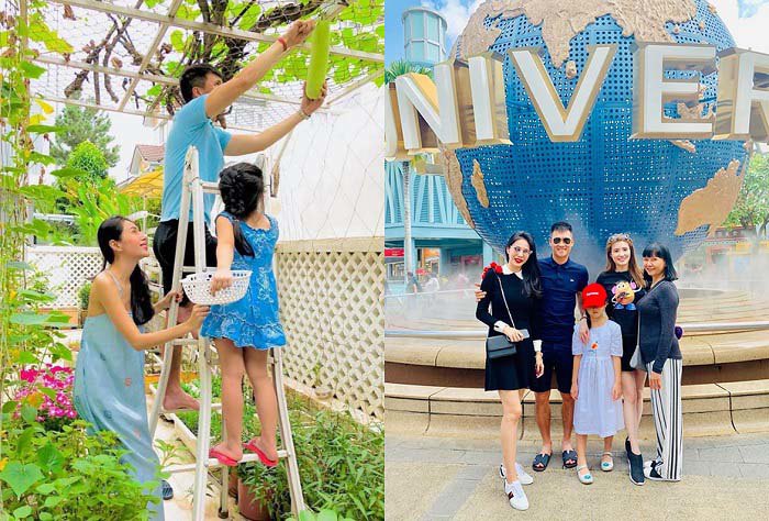 Con gái của cặp đôi là bé Bánh Gạo nay đã lớn nhưng vẫn chưa được bố mẹ cho lộ diện trước công chúng. Tất cả hình ảnh của Bánh Gạo đều chụp từ những góc không nhìn thấy mặt, hoặc khéo léo dùng biểu tượng che đi.