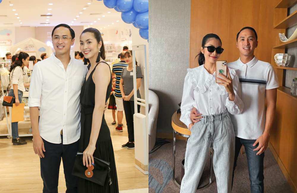 Từ giữa sự kiện cho đến ngoài đời thường, tay Louis Nguyễn luôn đặt ở vị trí quen thuộc khi đứng cạnh Tăng Thanh Hà là vòng qua ôm eo cô.