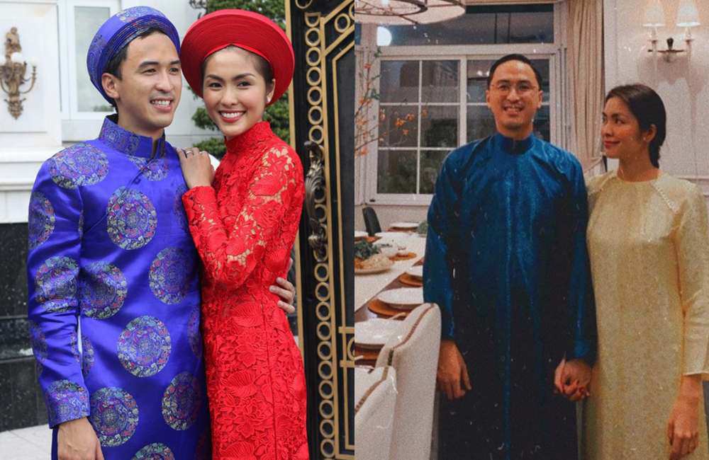 Louis Nguyễn đánh dấu chủ quyền với vợ bằng những cái ôm, cái nắm tay.