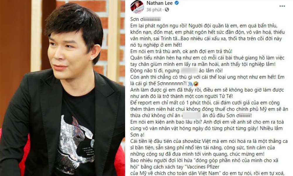 Nathan Lee cũng không ngại công kích Cao Thái Sơn. Sự việc này ngày càng trở nên căng thẳng trên mạng xã hội.