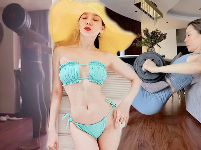 Mặc ai chê già xấu, Lệ Quyên vẫn lẳng lặng squat cả xấp tạ, xem kĩ thuật còn choáng hơn