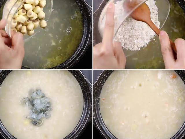 Món cháo trắng hạt sen cho bé ăn dặm 6 tháng truyền thống. (Ảnh minh họa)