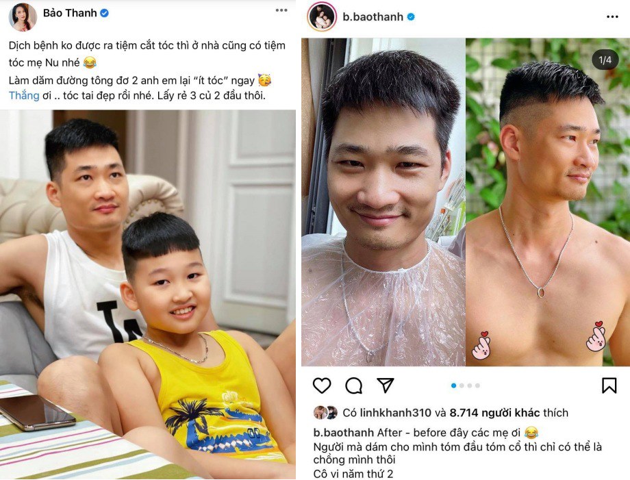 Dịch Covid, sao Việt trổ tài cắt tóc cho người thân, cười ngất với quả đầu em trai H’Hen Niê - 4
