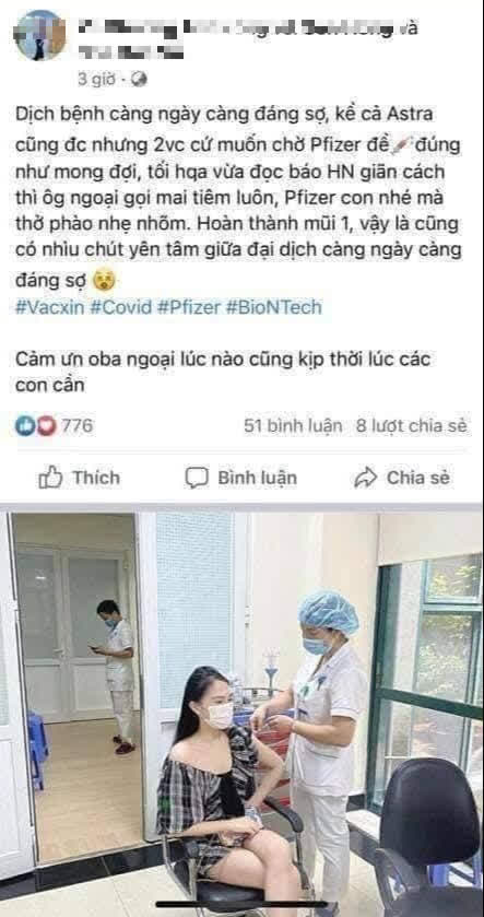 Tin tức 24h: Hoa khôi khoe được tiêm vắc xin Covid-19 nhờ ông ngoại, amp;#34;người bố xin lỗi rối rítamp;#34; - 1