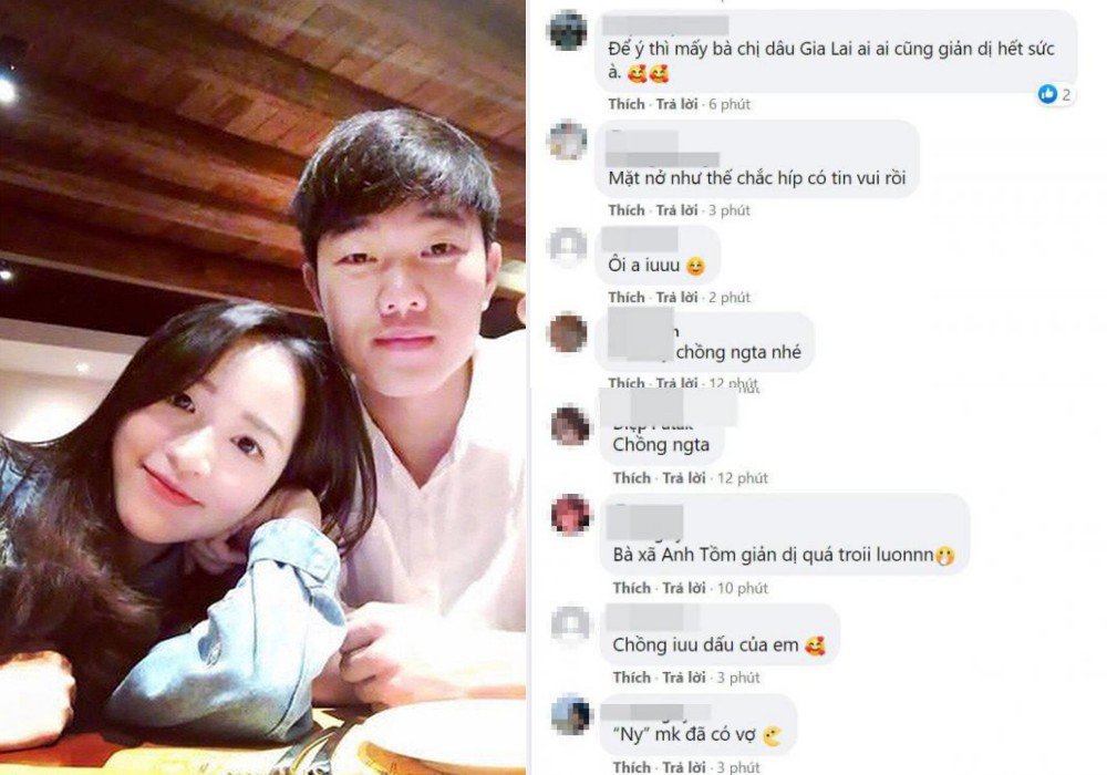 Cư dân mạng liên tục bình luận, chúc mừng gia đình Xuân Trường có tin vui.