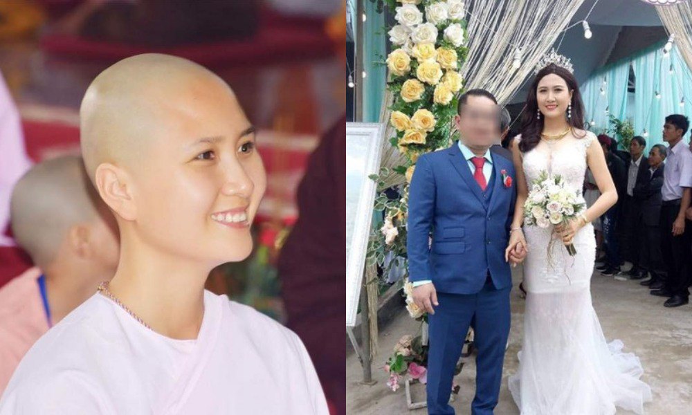 Sau khi gây bất ngờ với hình ảnh xuống tóc đi tu vào tháng 9/2018, 2 tháng sau, Nguyễn Thị Hà thông báo kết hôn với đại gia.