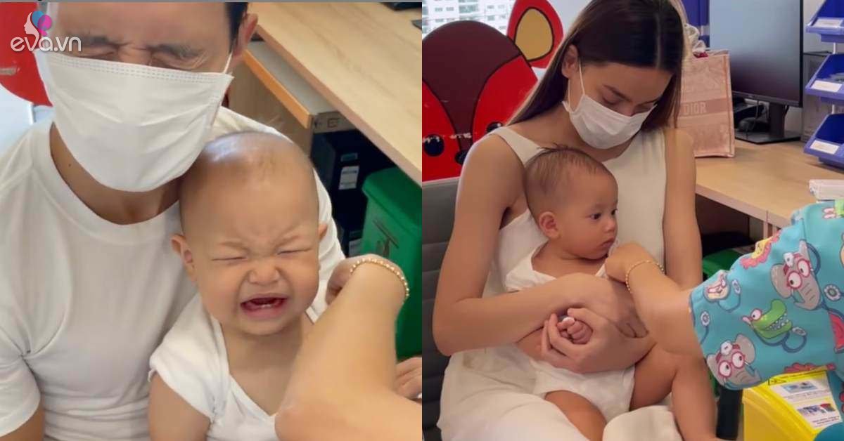 View - Đi tiêm chủng Leon gào khóc, Lisa không cảm xúc nhưng biểu cảm sợ hãi của Kim Lý mới gây cười