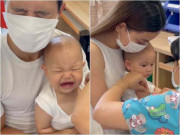 Làm mẹ - Đi tiêm chủng Leon gào khóc, Lisa không cảm xúc nhưng biểu cảm sợ hãi của Kim Lý mới gây cười