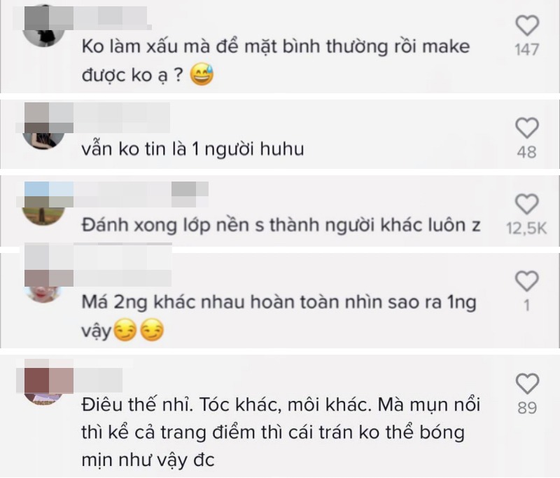 Có người phản bác quá trình thay đổi này không phải 1 người mà là 2 người khác nhau. Người thì khăng khăng model đã trang điểm xấu hơn thông thường hay dùng filter,...