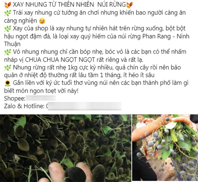 Trái xay được rao bán nhiều trên chợ mạng và lượng người đặt mua rất đông