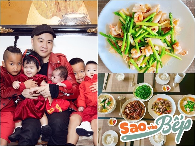 Sao vào bếp: Ông bố 8 con của showbiz Việt làm chị em lác mắt ghen tị vì nấu giỏi