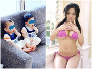 Làm mẹ - Cặp song sinh lúc nào cũng được che kín đôi mắt, biết nghề nghiệp mẹ đứa trẻ ai cũng hiểu