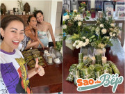 Bếp Eva - Thu Minh và hội sao đình đám ở Singapore tụ tập làm bánh quê, nhìn kỹ mới thấy lạ
