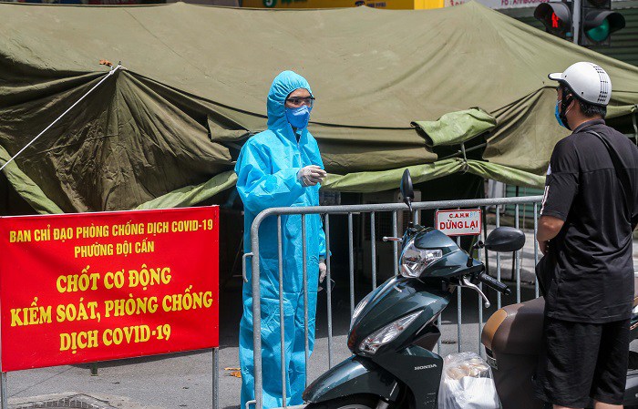 Số ca được ghi nhận ở Đội Cấn, Ba Đình vẫn tiếp tục gia tăng.