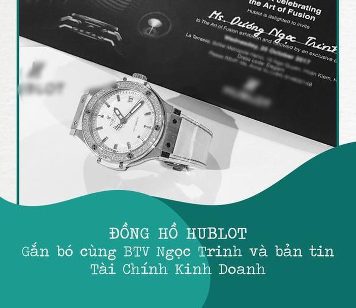 Mẫu đồng hồ của BTV Ngọc Trinh vừa được nữ ca sĩ gốc Hà Thành đấu giá thành công.