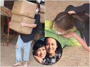 Làm mẹ - Con gái 11 năm giấu kín của Phương Thanh mặc quần rách, đi chân đất vác gạo làm từ thiện