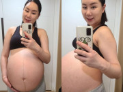 Giải trí - Mỹ nhân Hàn khoe bụng bầu thai 3, tuần thứ 29 lên tới gần 100kg, nhìn bụng ai cũng sốc