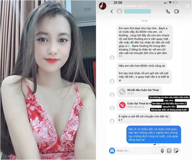 Thúy Quỳnh thẳng thắn từ chối lời đề nghị khiếm nhã.